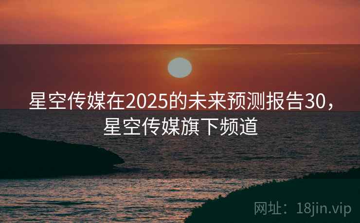 星空传媒在2025的未来预测报告30，星空传媒旗下频道